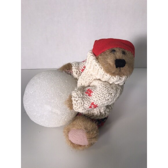 Winter Teddy Bear With Styrofoam Snowball - Picture 1 of 9